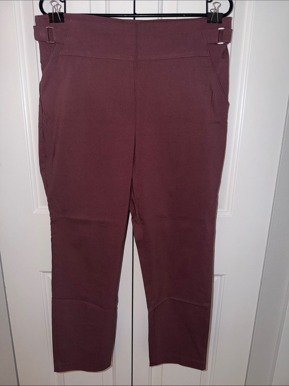 Maurices Slim Ankle Pull-on Pants in Burgundy